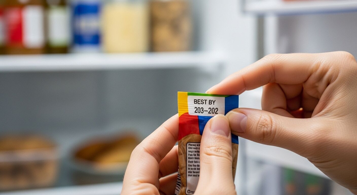 Tangan memegang makanan ringan kemasan berwarna-warni dengan a 