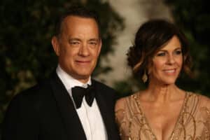 Tom Hanks and Rita Wilson attend an official dinner party after the EE British Academy Film Awards at The Grosvenor House Hotel on February 16, 2014 in London, England.