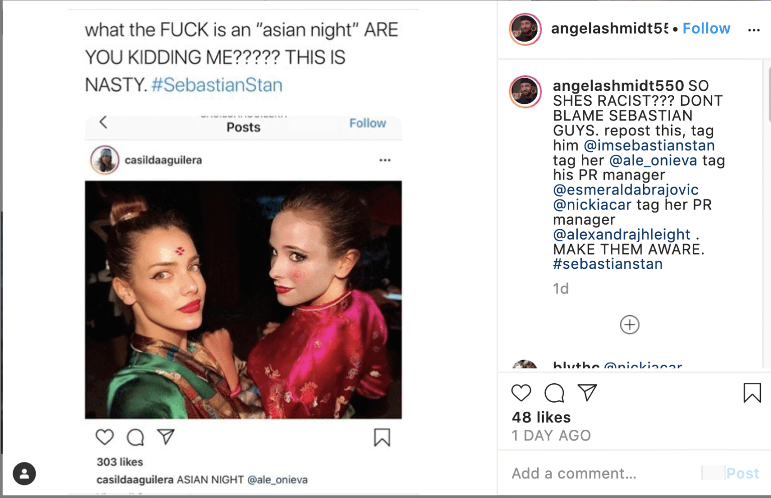 Sebastian Stan CANCELLED over girlfriends’ Instagram Posts What's