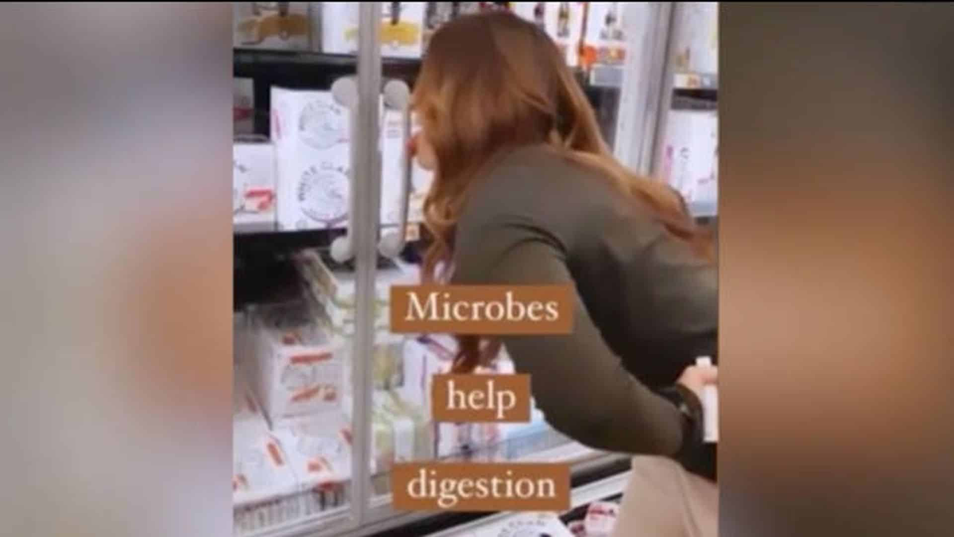 Jodie Meschuk licking the store clean