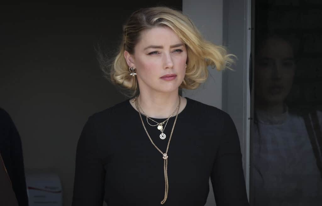 Actress Amber Heard departs the Fairfax County Courthouse on June 1, 2022 in Fairfax, Virginia. The jury in the Depp vs. Heard case awarded actor Johnny Depp $15 million in his defamation case against Heard.
