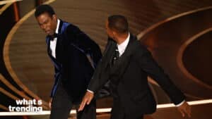 Will Smith slapping Chris Rock onstage at an awards ceremony