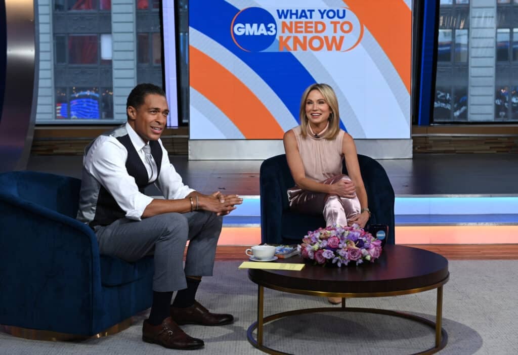 Show coverage of GMA3: What You Need to Know on Tuesday, October 5, 2021. TJ HOLMES, AMY ROBACH