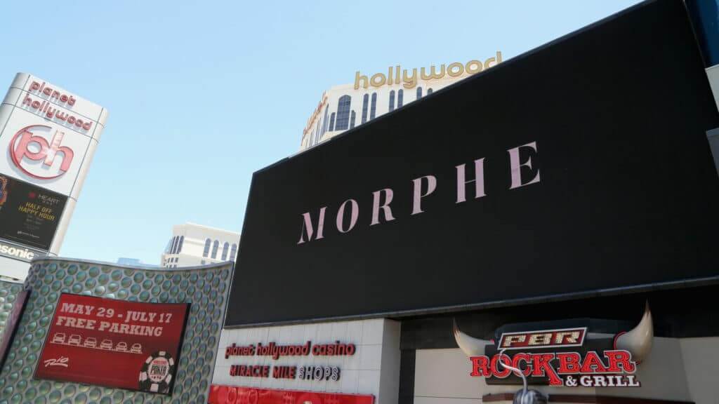 Morphe billboard at Planet Hollywood Casino and PBR Rock Bar & Grill in Las Vegas