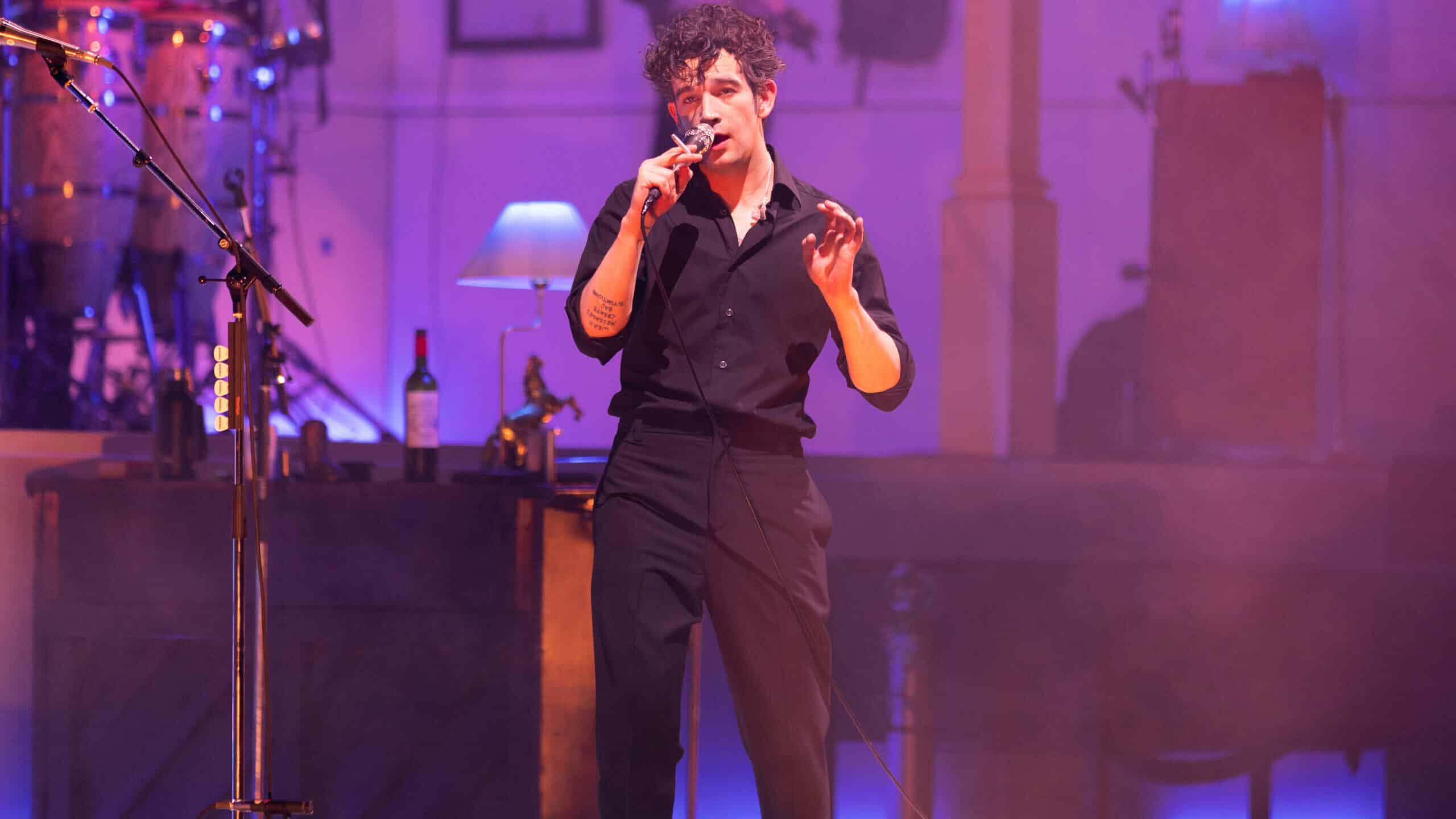 Matty Healy of The 1975 performs at The O2 Arena on January 13, 2023 in London, England.