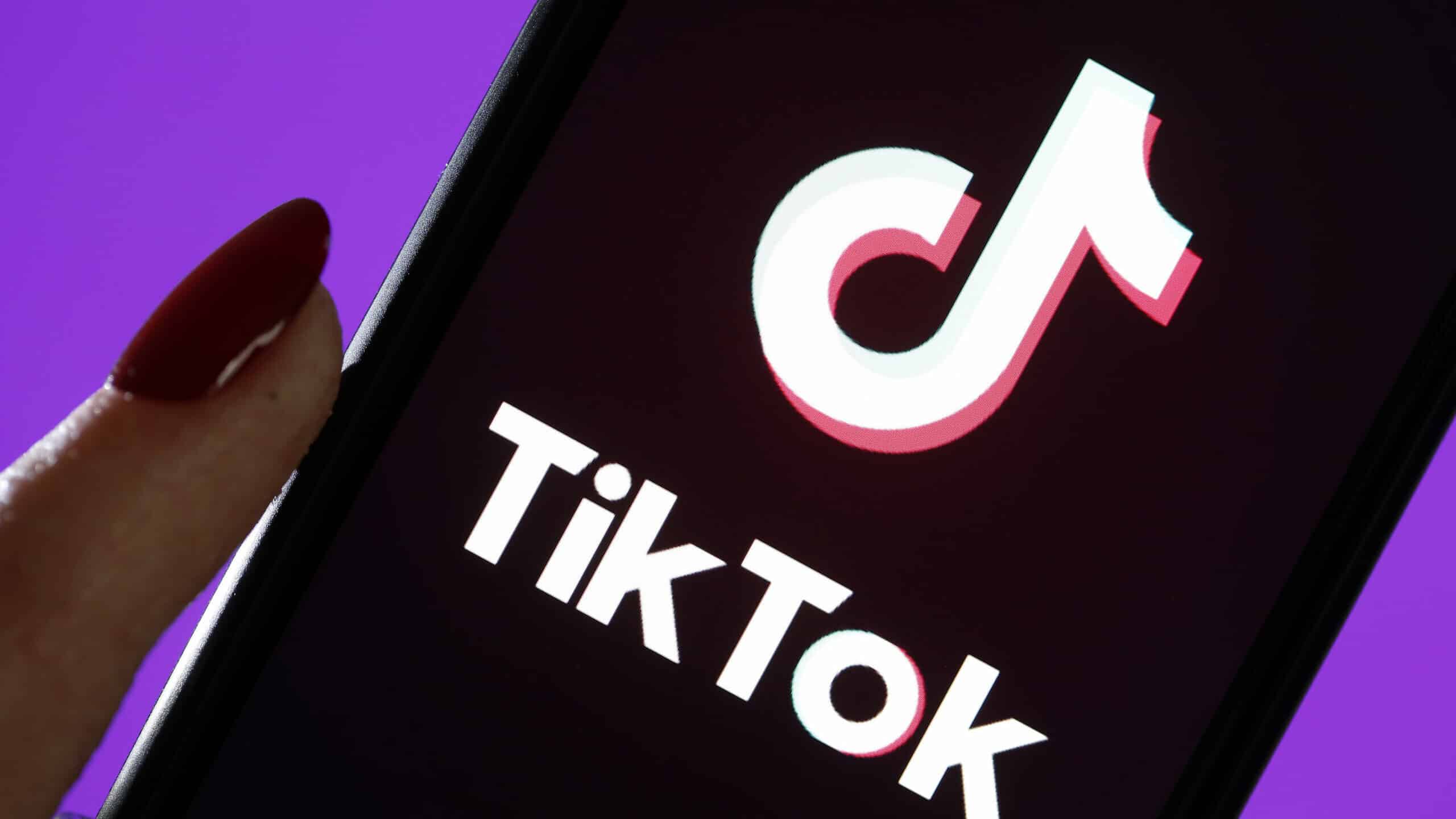 In this photo illustration, the social media application logo, TikTok is displayed on the screen of an iPhone on March 05, 2019 in Paris, France. The social network broke the rules for the protection of children's online privacy (COPPA) and was fined $ 5.7 million. The fact TikTok criticized is quite serious in the United States, the platform, which currently has more than 500 million users worldwide, collected data that should not have asked minors. TikTok, also known as Douyin in China, is a media app for creating and sharing short videos. Owned by ByteDance, Tik Tok is a leading video platform in Asia, United States, and other parts of the world. In 2018, the application gained popularity and became the most downloaded app in the U.S. in October 2018.