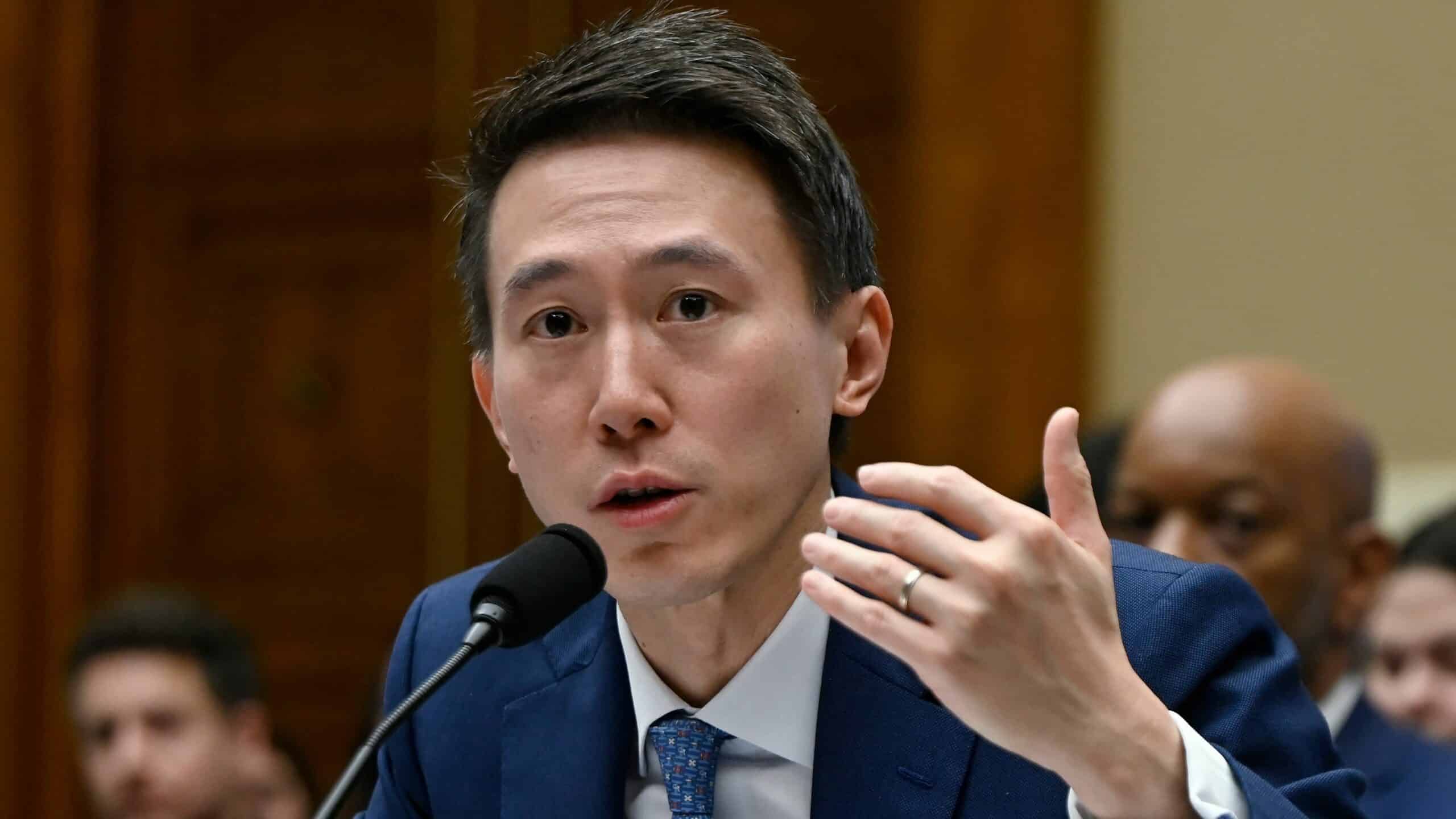 TikTok CEO Shou Zi Chew testifies before the House Energy and Commerce Committee hearing on "TikTok: How Congress Can Safeguard American Data Privacy and Protect Children from Online Harms," on Capitol Hill, March 23, 2023, in Washington, DC.