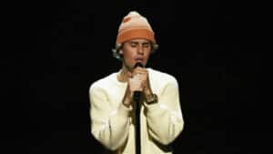 Justin Bieber performs on Saturday, October 17, 2020