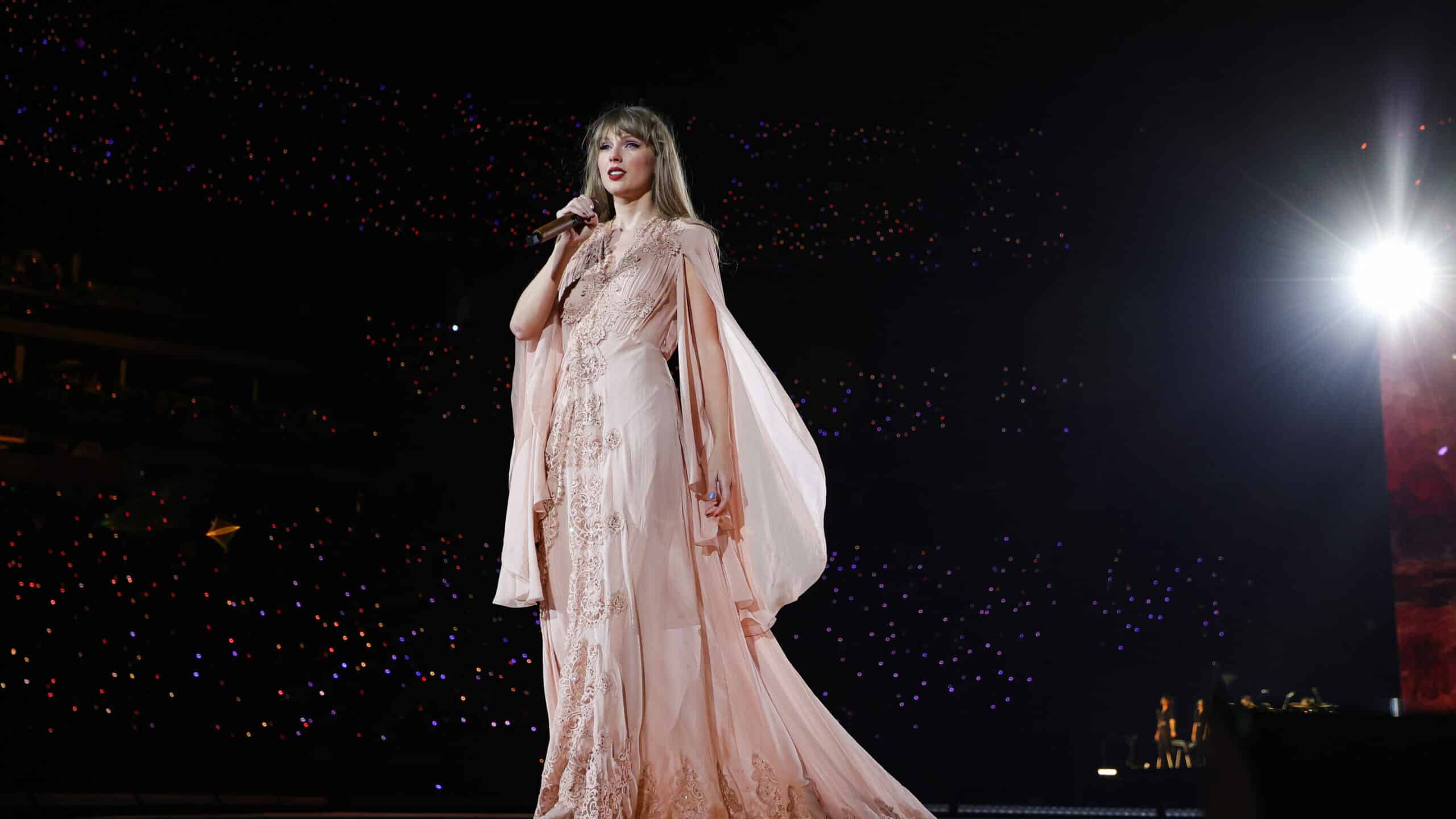 Taylor Swift performs onstage during the "Taylor Swift | The Eras Tour" at Allegiant Stadium on March 24, 2023 in Las Vegas, Nevada. (Photo by Ethan Miller/TAS23/Getty Images for TAS Rights Management)