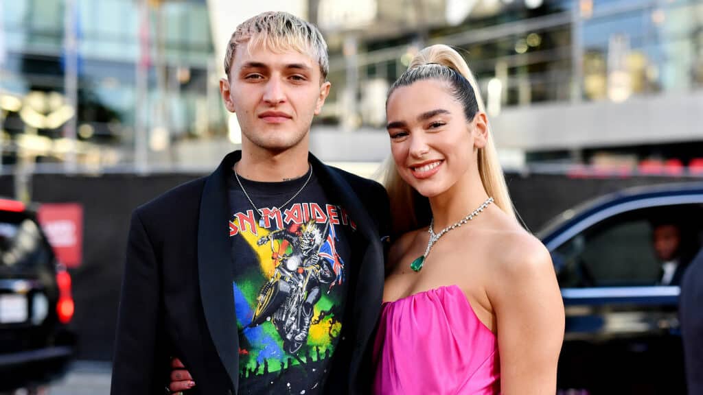 Anwar Hadid and Dua Lipa attend the 2019 American Music Awards at Microsoft Theater on November 24, 2019 in Los Angeles, California.