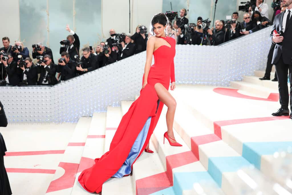 Kylie Jenner at the 2023 Met Gala: Karl Lagerfeld: A Line of Beauty held at the Metropolitan Museum of Art on May 1, 2023 in New York, New York.