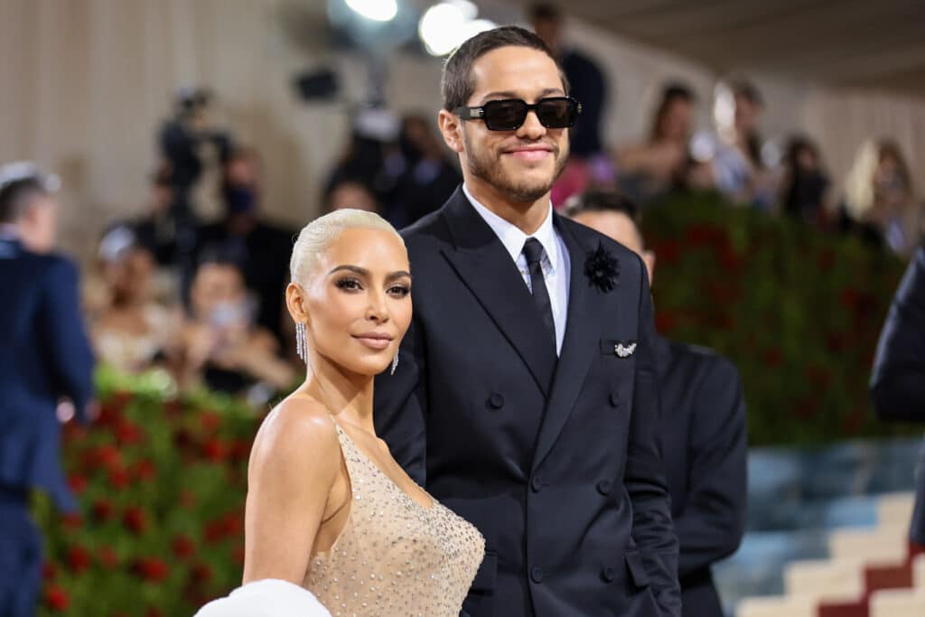 Kim Kardashian and Pete Davidson attend The 2022 Met Gala Celebrating "In America: An Anthology of Fashion" at The Metropolitan Museum of Art on May 02, 2022 in New York City.