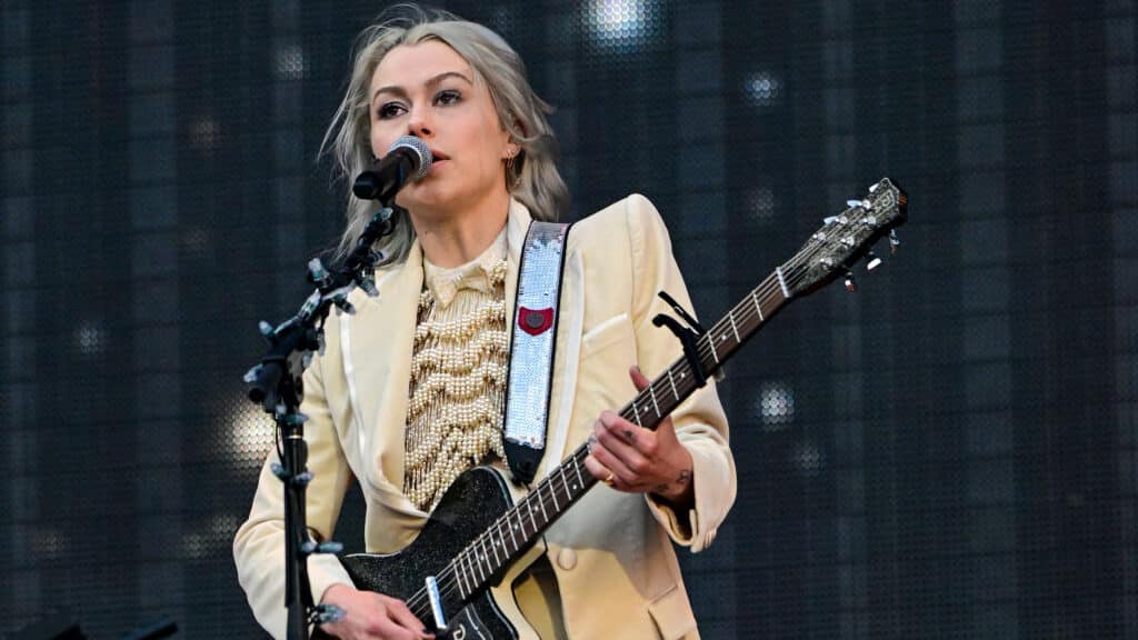 PHILADELPHIA, PENNSYLVANIA - MAY 12: EDITORIAL USE ONLY, Phoebe Bridgers performs onstage during the Taylor Swift | The Eras Tour at Lincoln Financial Field on May 12, 2023 in Philadelphia, Pennsylvania. (Photo by Lisa Lake/TAS23/Getty Images for TAS)