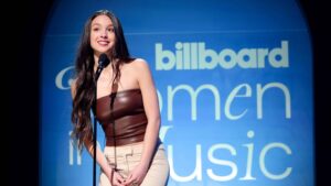 CALIFORNIA, UNITED STATES - MARCH 1: Olivia Rodrigo at Billboard Women In Music held at YouTube Theater on March 1, 2023 in Los Angeles, California.