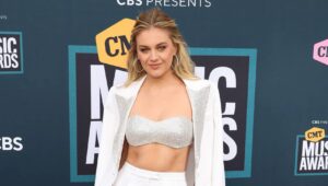 In this image released on April 11th Kelsea Ballerini poses at the 2022 CMT Music Award in Nashville, Tennessee.