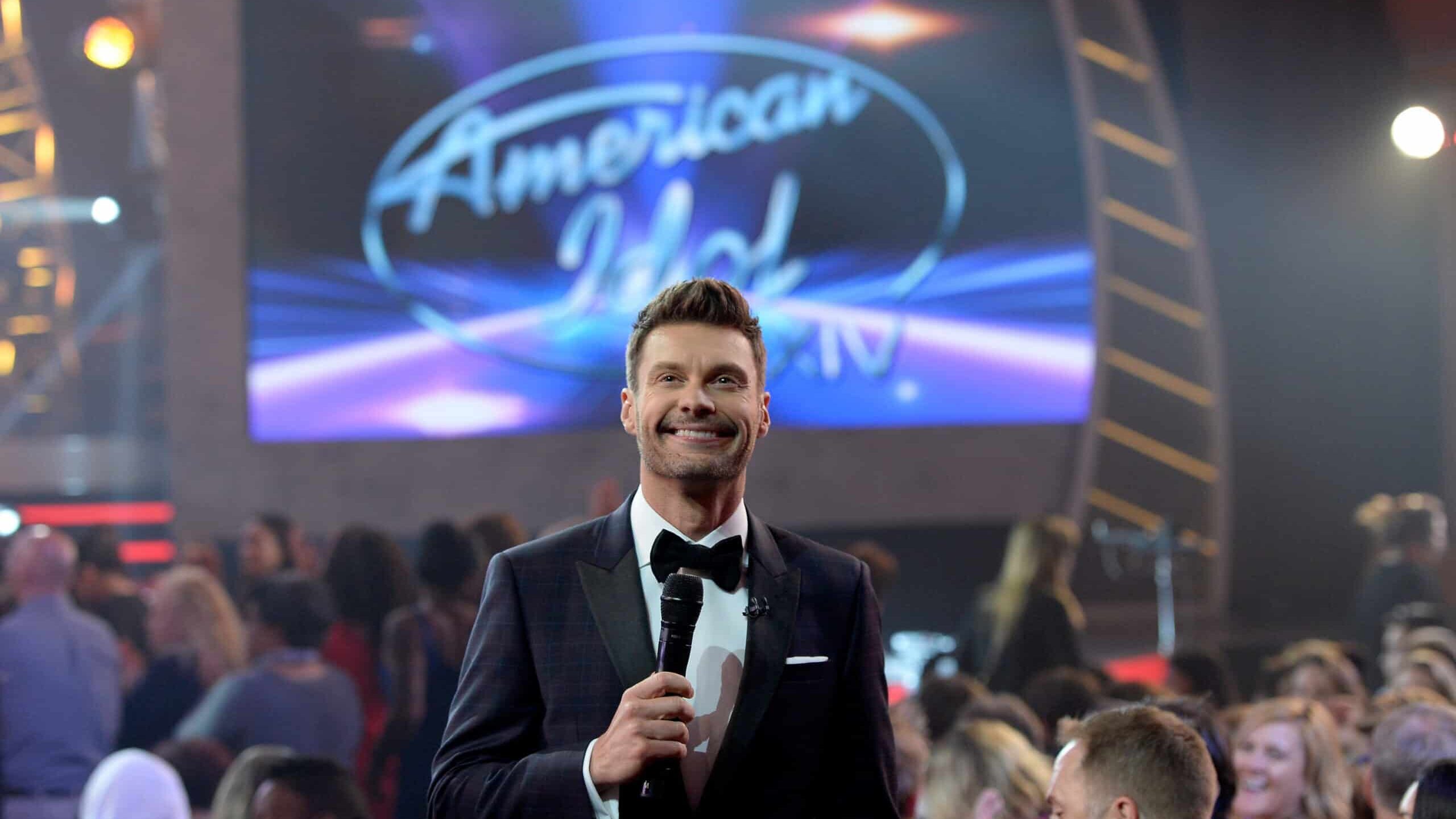 HOLLYWOOD, CA - MAY 13: Host Ryan Seacrest speaks during "American Idol" XIV Grand Finale at Dolby Theatre on May 13, 2015 in Hollywood, California.