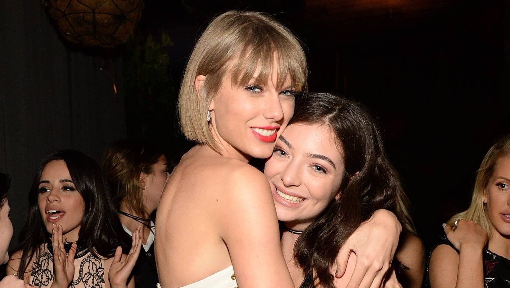 LOS ANGELES, CA - FEBRUARY 15: Taylor Swift and Lorde attend the Republic Records Grammy celebration at Hyde on Sunset on February 15, 2016 in Los Angeles, California.