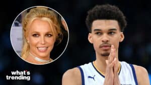 NBA player Trendon Watford with inset photo of singer Britney Spears and "what's trending" text