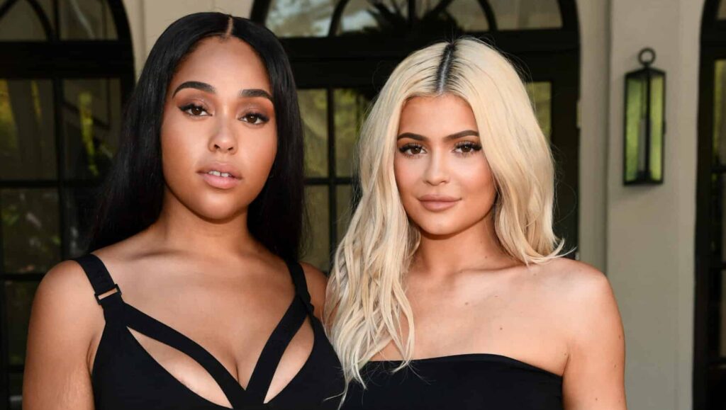 Jordyn Woods (L) and Kylie Jenner attend the launch event of the activewear label SECNDNTURE by Jordyn Woods at a private residence on August 29, 2018 in West Hollywood, California. SECNDNTURE by Jordyn Woods will be available August 30th on secndnture.com.