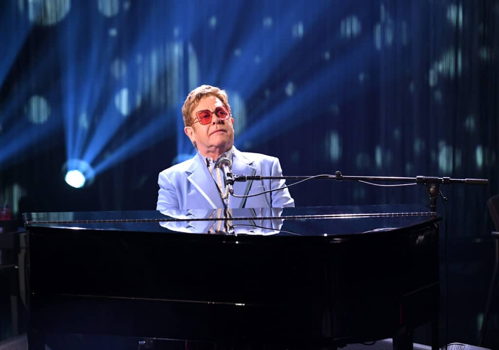 Elton John performs live on stage at iHeartRadio ICONS with Elton John: Celebrating The Launch Of Elton John’s Autobiography, "Me" at the iHeartRadio Theater Los Angeles on October 16, 2019.