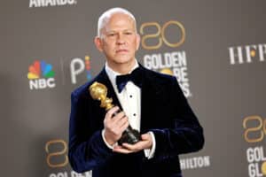 BEVERLY HILLS, CALIFORNIA - JANUARY 10: Ryan Murphy poses with the Carol Burnett Award in the press room during the 80th Annual Golden Globe Awards at The Beverly Hilton on January 10, 2023 in Beverly Hills, California.