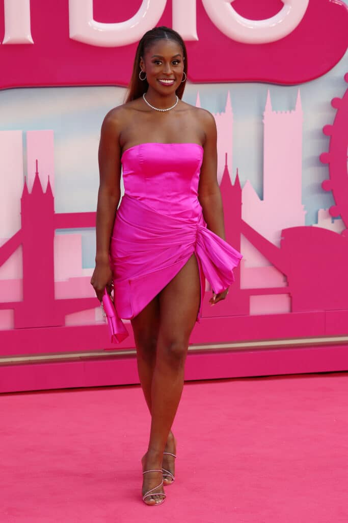 Issa Rae attends the "Barbie" European Premiere at Cineworld Leicester Square on July 12, 2023 in London, England