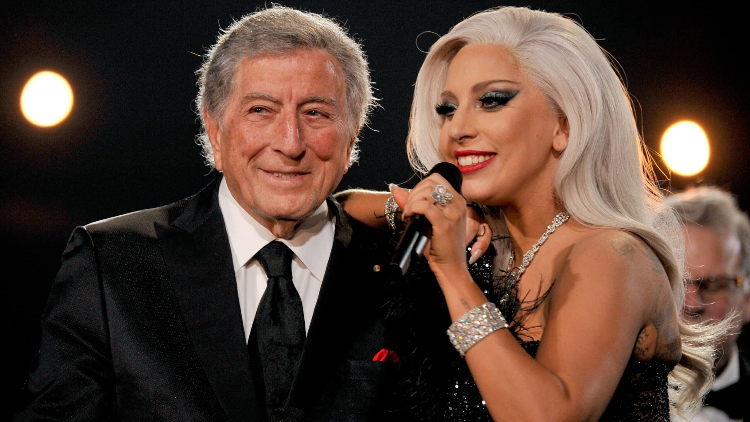 LOS ANGELES, CA - FEBRUARY 08: Recording artists Lady Gaga (R) and Tony Bennett perform onstage during The 57th Annual GRAMMY Awards at the STAPLES Center on February 8, 2015 in Los Angeles, California.