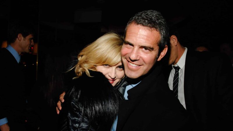 Madonna and Andy Cohen attend THE CINEMA SOCIETY & BING host the after party for "A SINGLE MAN" at Monkey Bar on December 6, 2009 in New York City.