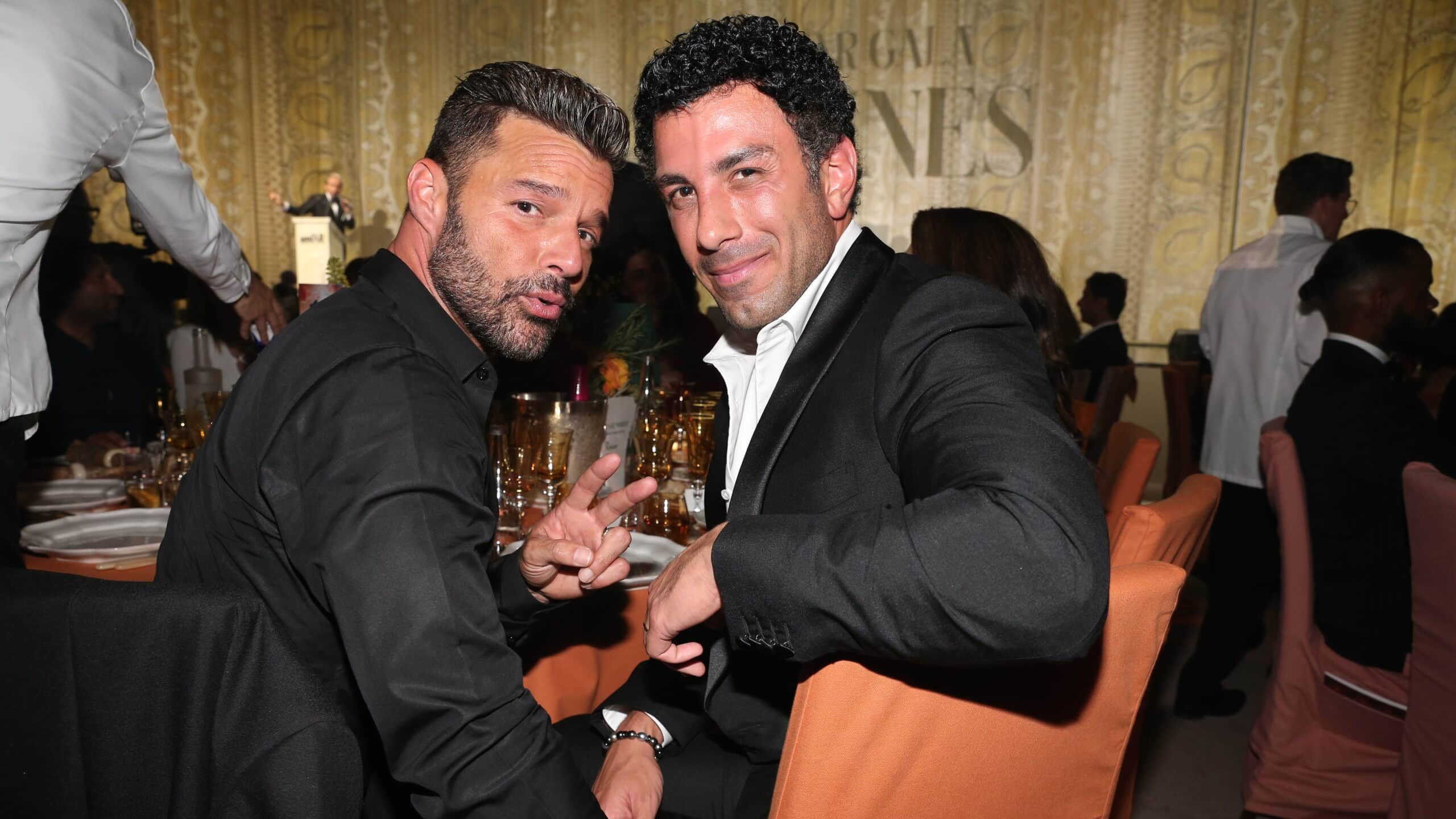 Ricky Martin and Jwan Yosef attend the amfAR Cannes Gala 2022 at Hotel du Cap-Eden-Roc on May 26, 2022 in Cap d'Antibes, France.