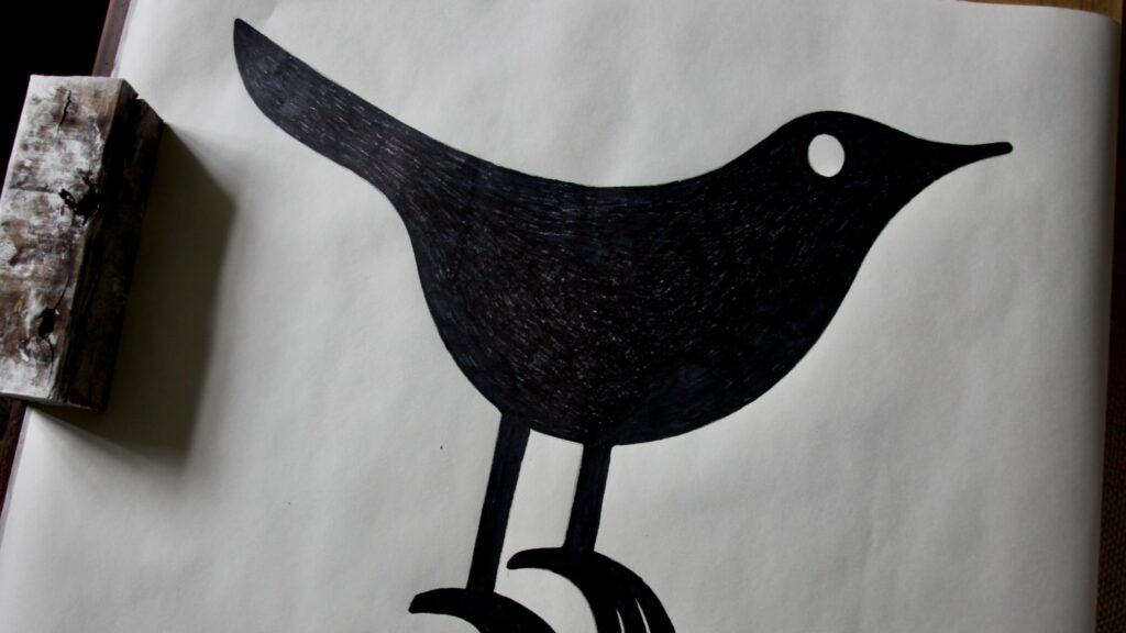 The first design of the Twitter bird.