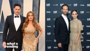 Joe Manganiello and Sofia Vergara in formalwear at an event, and Luke Kirby and Natalie Portman posing at TIFF.