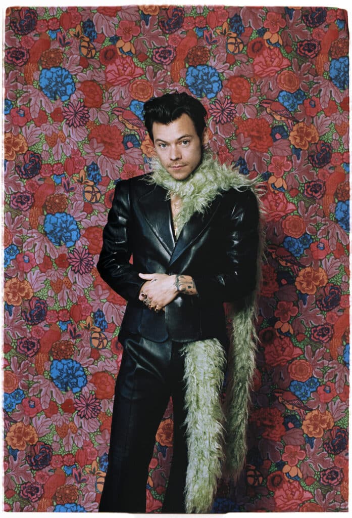 Harry Styles poses for The 2021 GRAMMY Awards on March 14, 2021 in Los Angeles, California. 