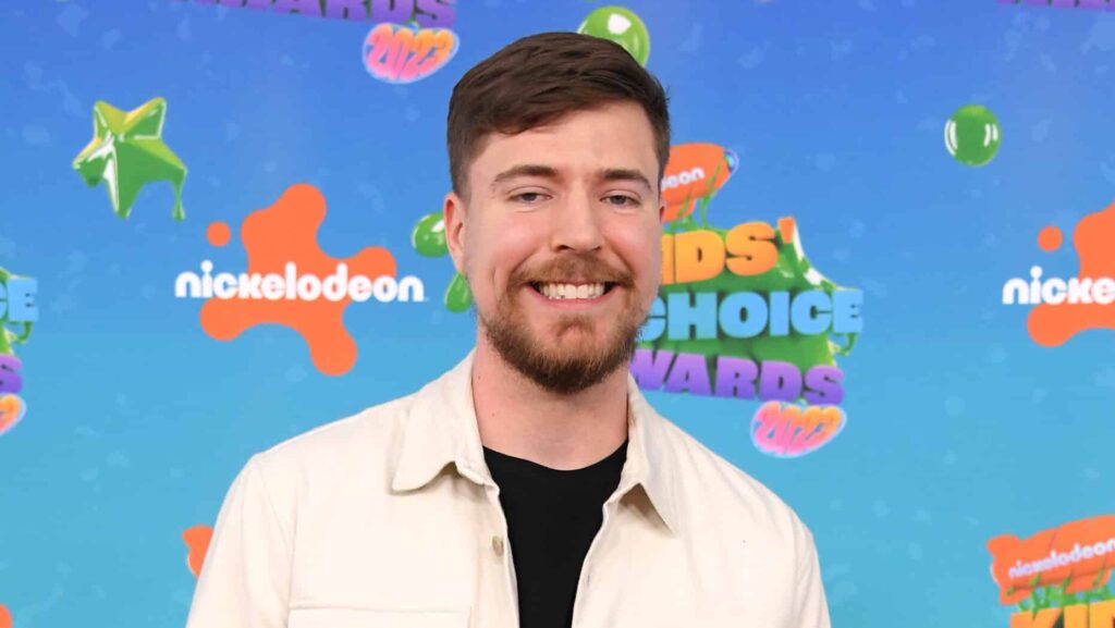 MrBeast arrives at the Nickelodeon's 2023 Kids' Choice Awards at Microsoft Theater on March 04, 2023 in Los Angeles, California.