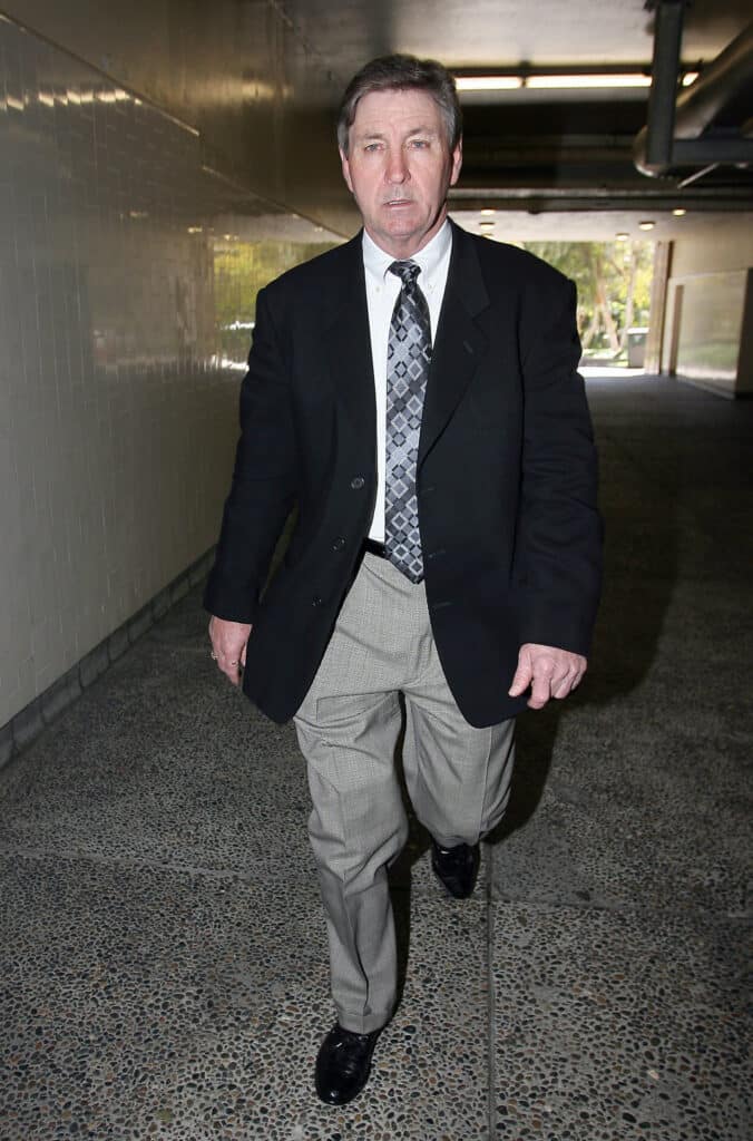 Britney Spears' father, Jamie Spears leaves the Los Angeles County Superior courthouse on March 10, 2008. The divorce between Spears and Kevin Federline and their battle for custody of their children has already cost the singer about a million dollars, Spear's lawyer Stacy Phillips said on March 10, 2008, and called on the presiding judge in the case to limit the allowance Spears has had to give Federline to pay his lawyers to 175,000 dollars, warning she was not an "open checkbook." AFP PHOTO / VALERIE MACON (Photo credit should read VALERIE MACON/AFP via Getty Images)