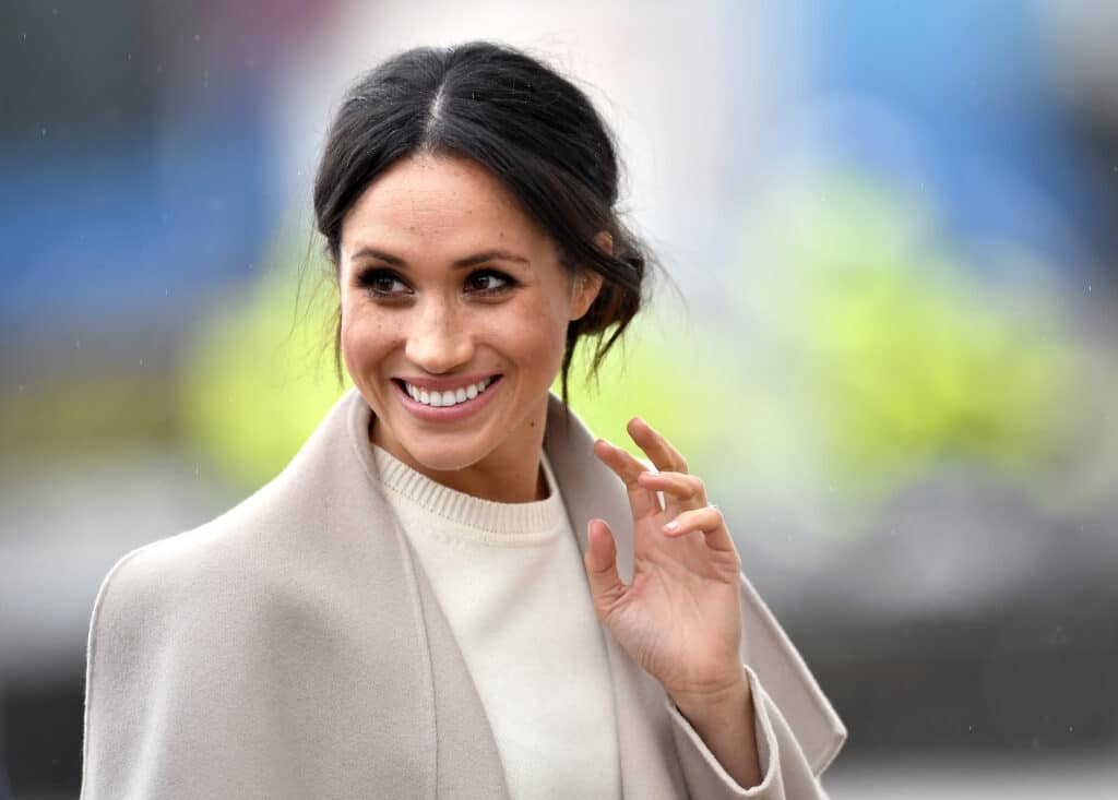 Meghan Markle is seen ahead of her visit with Prince Harry to the iconic Titanic Belfast during their trip to Northern Ireland on March 23, 2018 in Belfast, Northern Ireland, United Kingdom