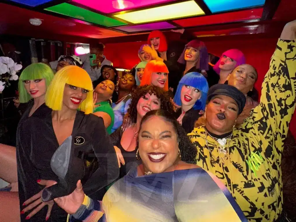Dancers of Lizzo pictured in a photo with dancers at a club in Paris. Photo: TMZ