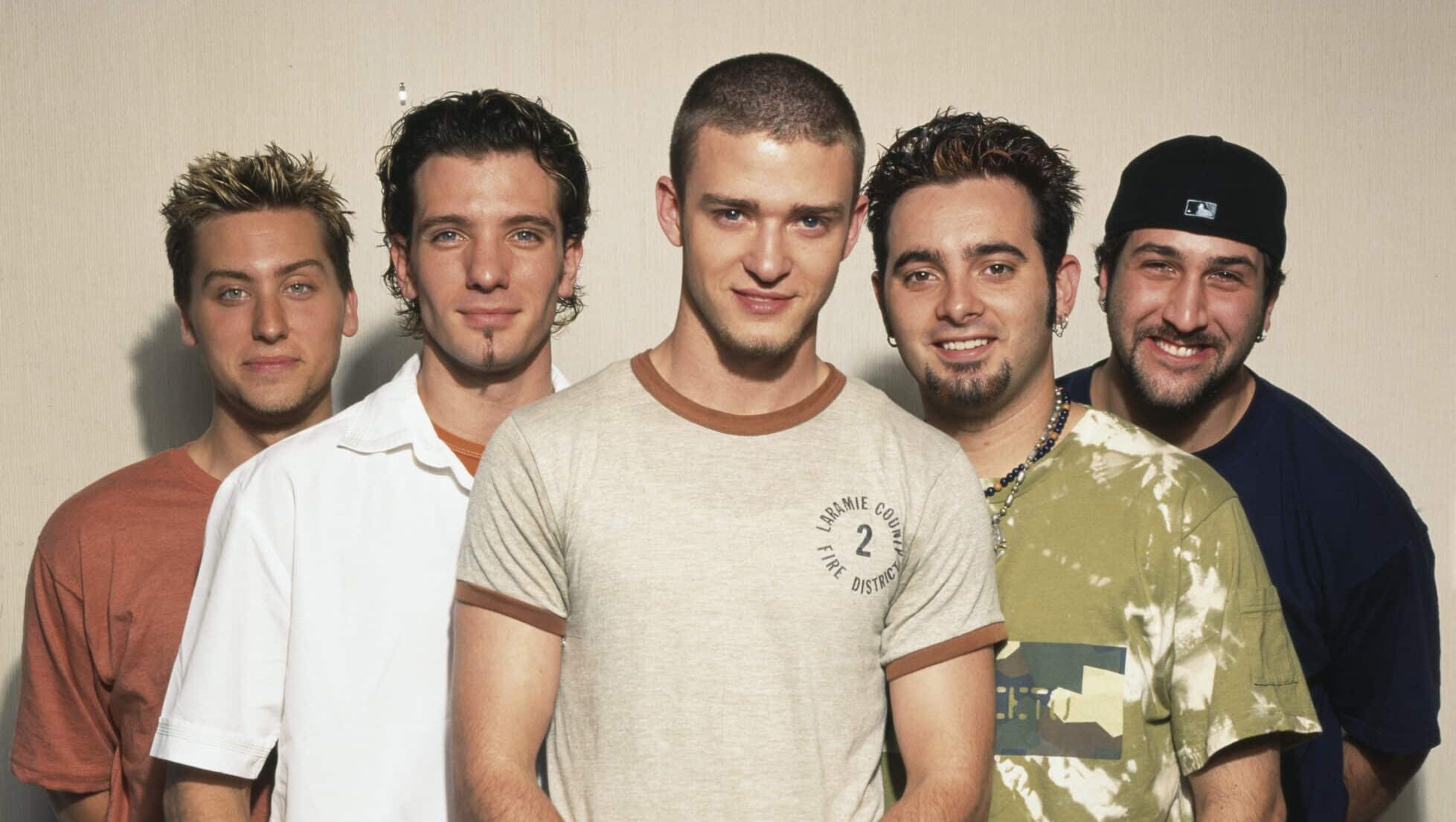 American boy band 'N Sync, circa 2001. From left to right, they are Lance Bass, JC Chasez, Justin Timberlake, Chris Kirkpatrick and Joey Fatone.