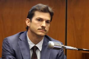 LOS ANGELES, CALIFORNIA - MAY 29: Ashton Kutcher testifies during the trial of alleged serial killer Michael Gargiulo, known as the “Hollywood Ripper,” at the Clara Shortridge Foltz Criminal Justice Center on May 29, 2019 in Los Angeles, California. Gargiulo is facing murder charges, including the February 21, 2001 stabbing death of Kutcher’s friend Ashley Ellerin.