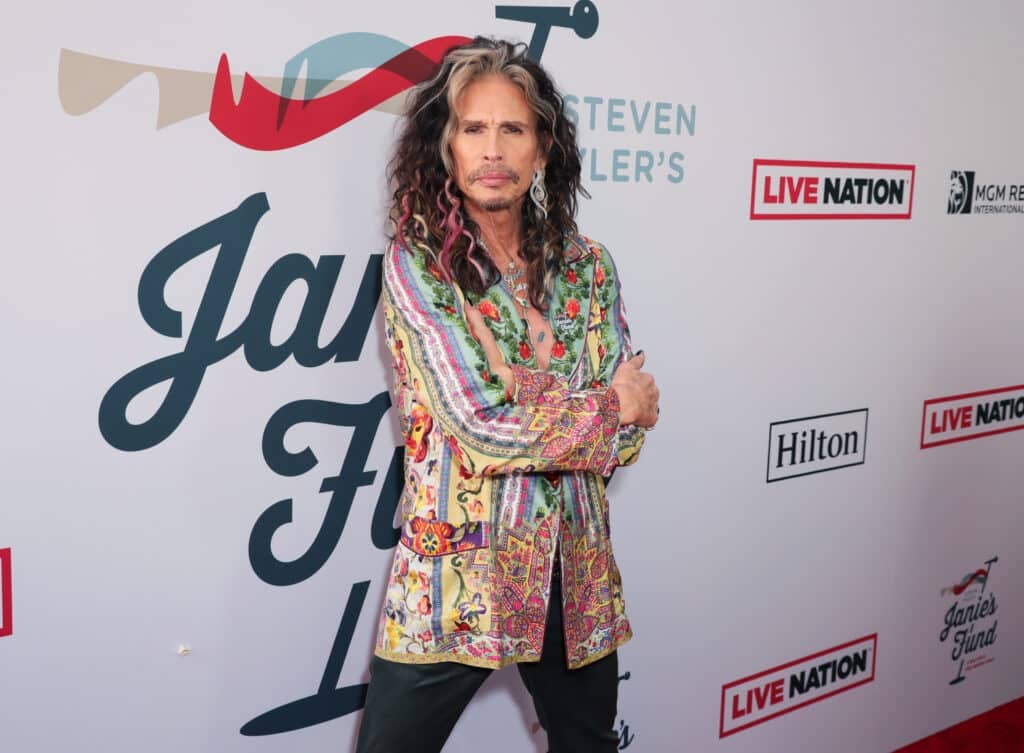 Steven Tyler arrives at Steven Tyler's Third Annual Grammy Awards Viewing Party to benefit Janie’s Fund presented by Live Nation at Raleigh Studios on January 26, 2020 in Los Angeles, California.
