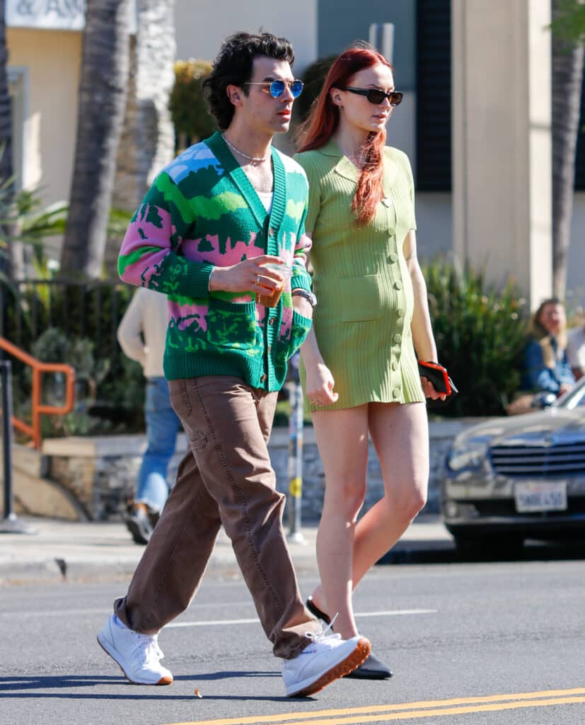Joe Jonas and Sophie Turner are seen on February 16, 2022 in Los Angeles, California.