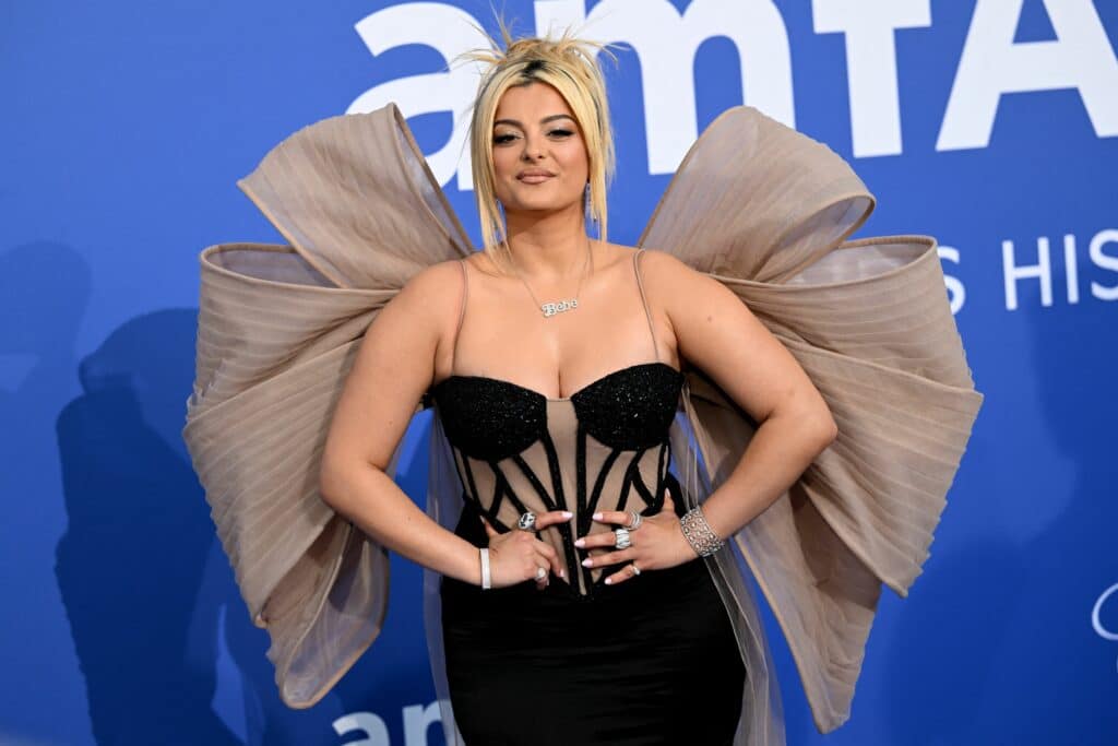US singer Bebe Rexha arrives to attend the annual amfAR Cinema Against AIDS Cannes Gala at the Hotel du Cap-Eden-Roc in Cap d'Antibes, southern France, on the sidelines of the 76th Cannes Film Festival, on May 25, 2023. 
