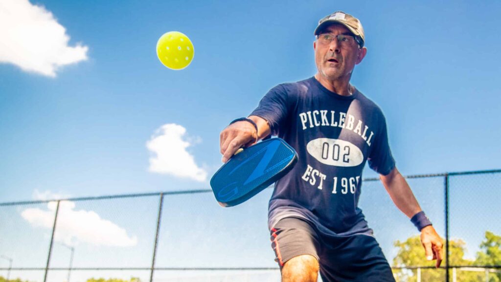 Dan Regini, 64, of Port Jefferson Station, plays pickleball, a paddle sport.