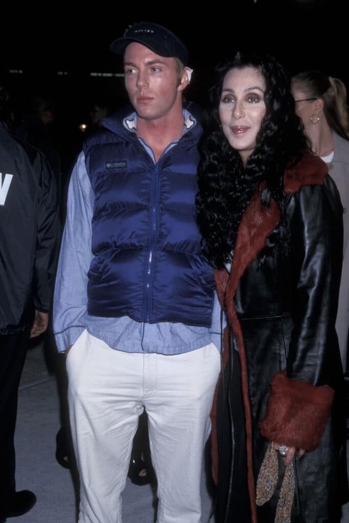 WESTWOOD,CA - MARCH 29: Singer/Actress Cher and son Elijah Blue Allman attend the "Blow" Westwood Premiere on March 29, 2001 at Mann's Chinese Theatre in Westwood, California.