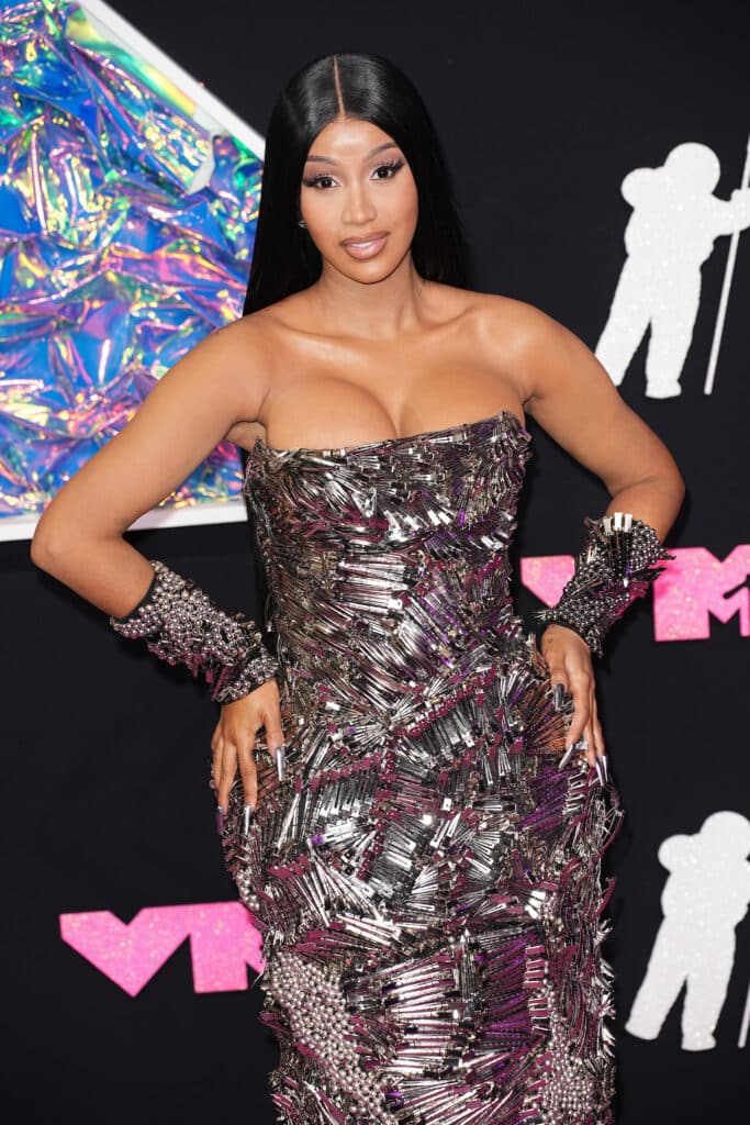 NEWARK, NEW JERSEY - SEPTEMBER 12: Cardi B attends the MTV Music Video Awards at the Prudential Center on September 12, 2023 in Newark, New Jersey.