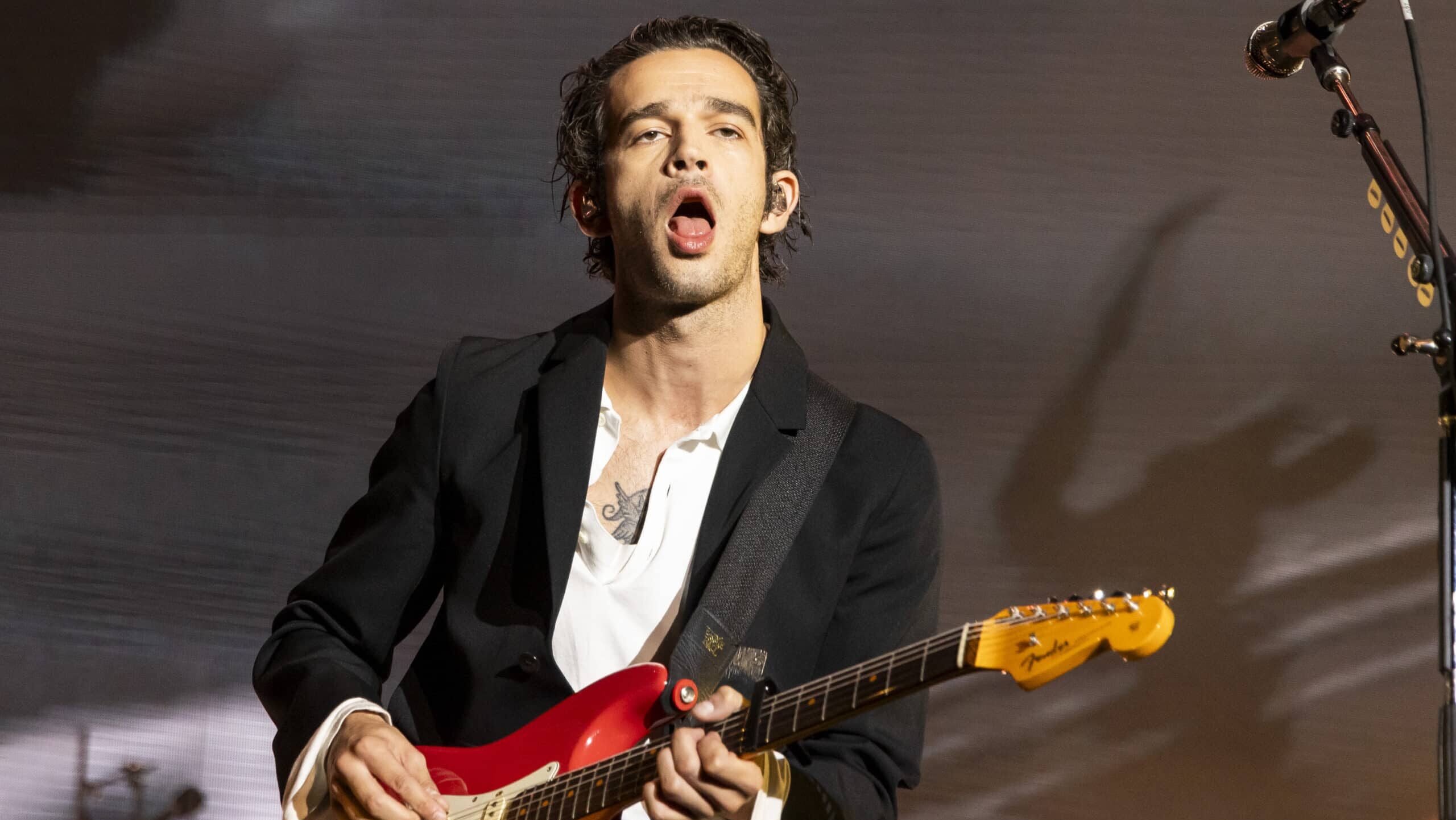 ATLANTA, GEORGIA - SEPTEMBER 16: Matty Healy of The 1975 performs on day 2 of Music Midtown 2023 at Piedmont Park on September 16, 2023 in Atlanta, Georgia.