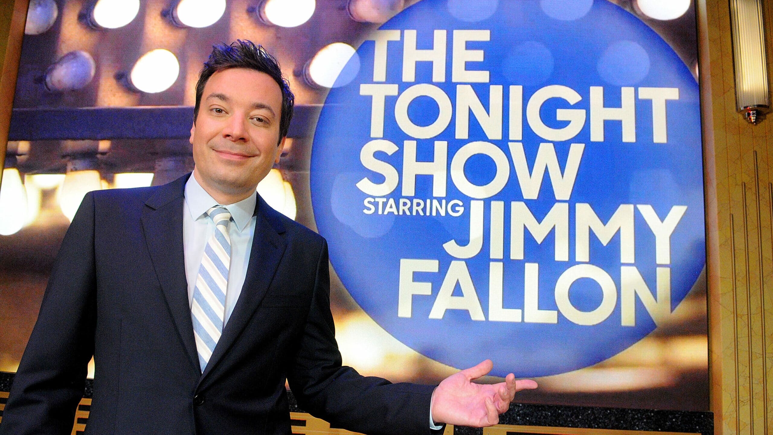 Jimmy Fallon poses during a presentation for the media of the Universal Orlando's Newest Attraction "Race Through New York Starring Jimmy Fallon" at Universal Orlando on April 3, 2017 in Orlando, Florida.