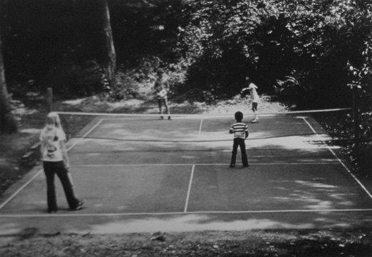 The first ever pickleball court created in the backyard of Joel Pritchard’s friend and neighbor, Bob O’Brian.