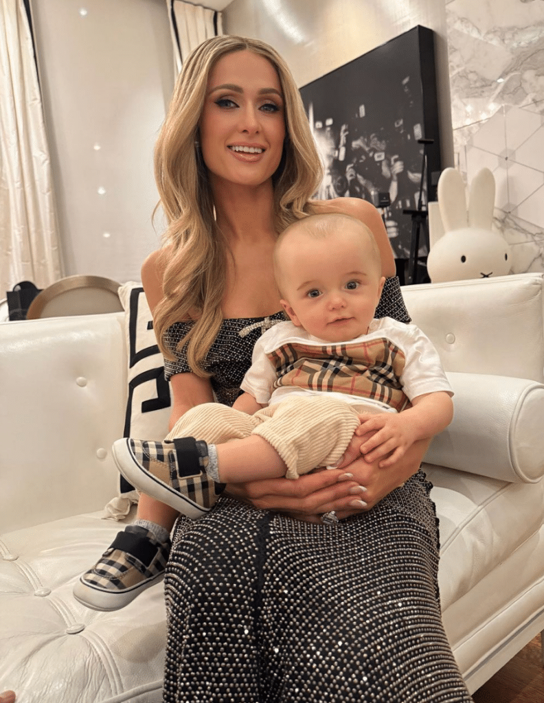 Paris Hilton pictured with her son on Instagram.