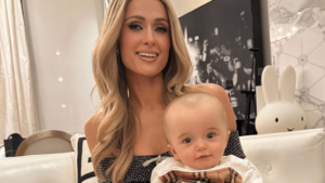 Paris Hilton pictured with her son on Instagram.