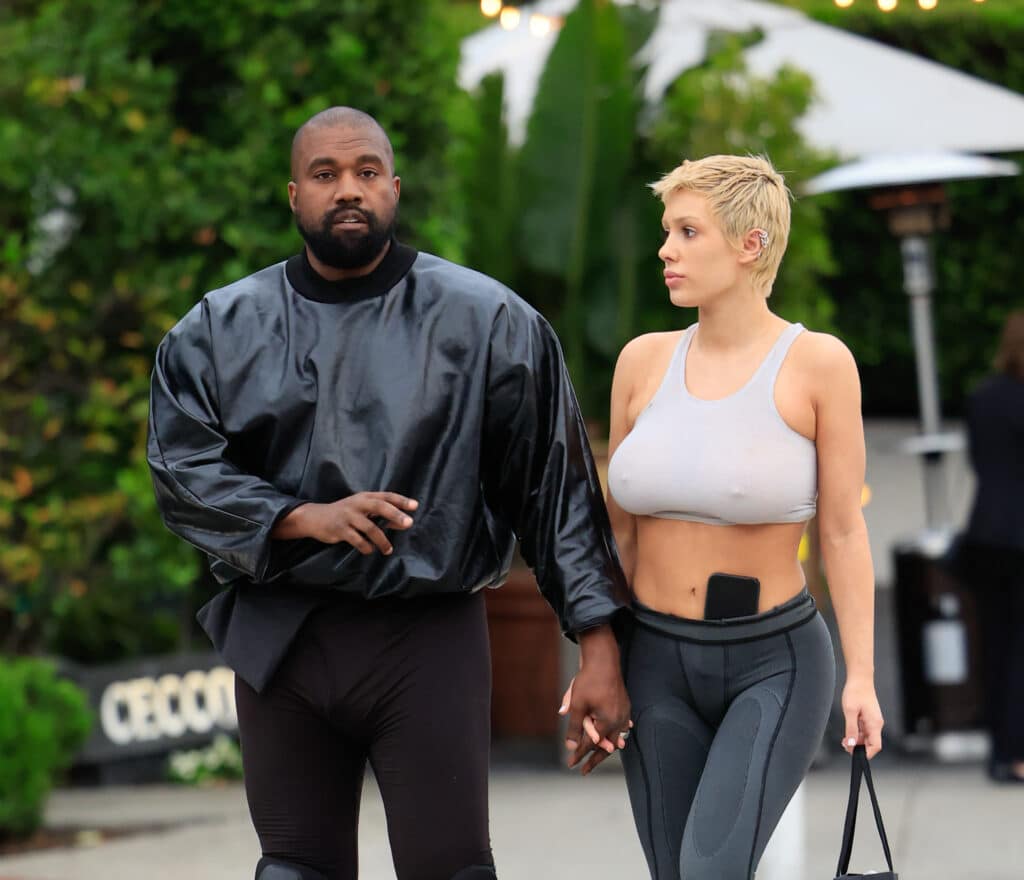 LOS ANGELES, CA - MAY 13: Kanye West and Bianca Censori are seen on May 13, 2023 in Los Angeles, California.